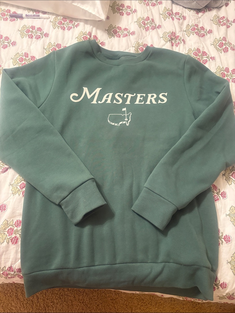 Masters Green Crewneck Sweatshirt with White Logo